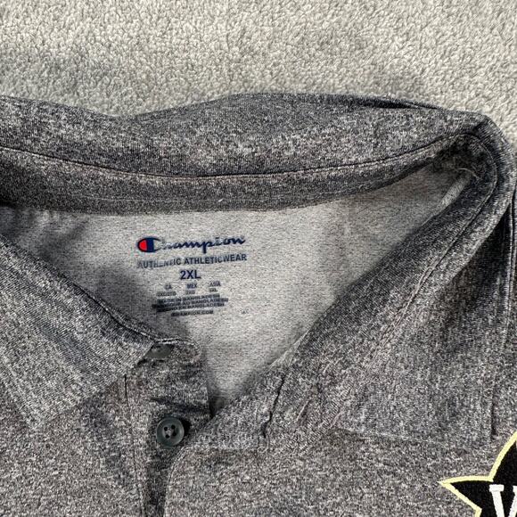 Vanderbilt Champion Short Sleeve Polo Shirt Men's 2XL Gray Blue Stripe - Picture 3 of 9